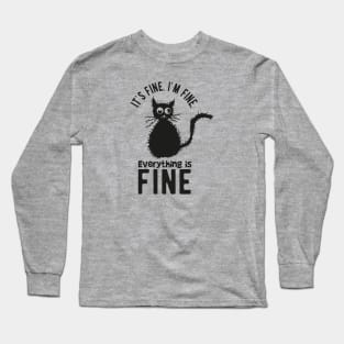 fine funny cat Long Sleeve T-Shirt